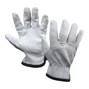 Guante de Cuero Driver Blanco